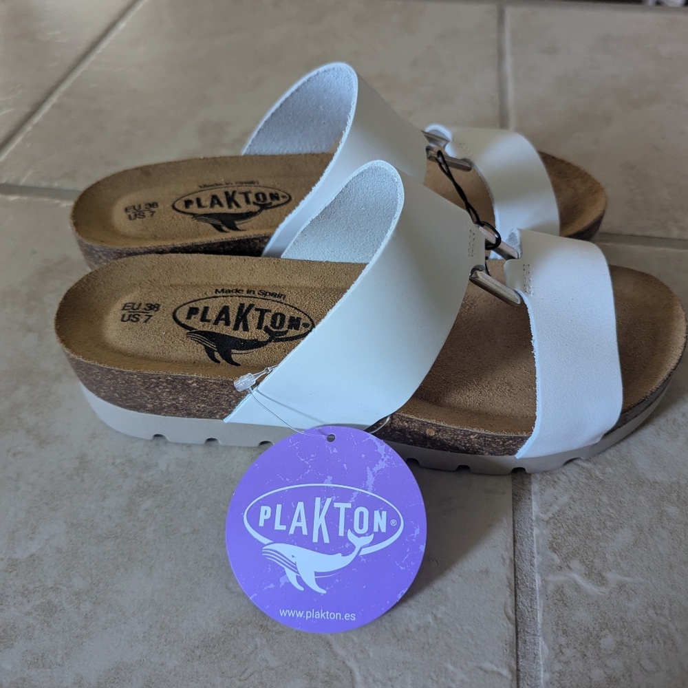Plakton Cork Clarissa Savoy Blanco Size 7.